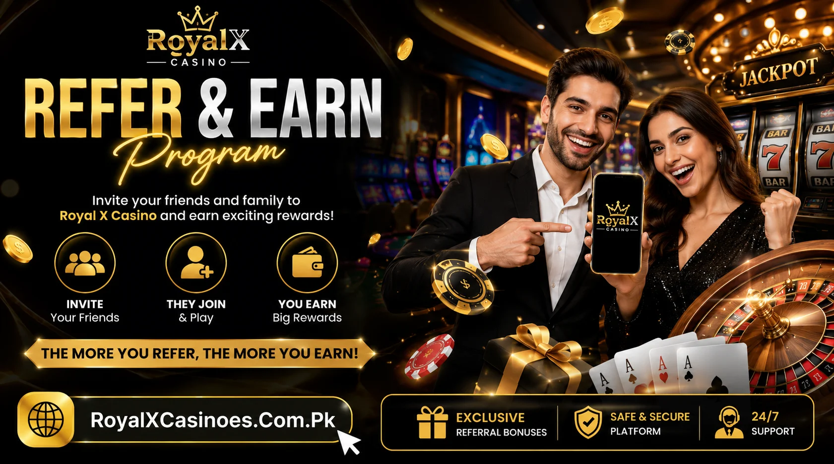 Royal X casino Refelar and earn