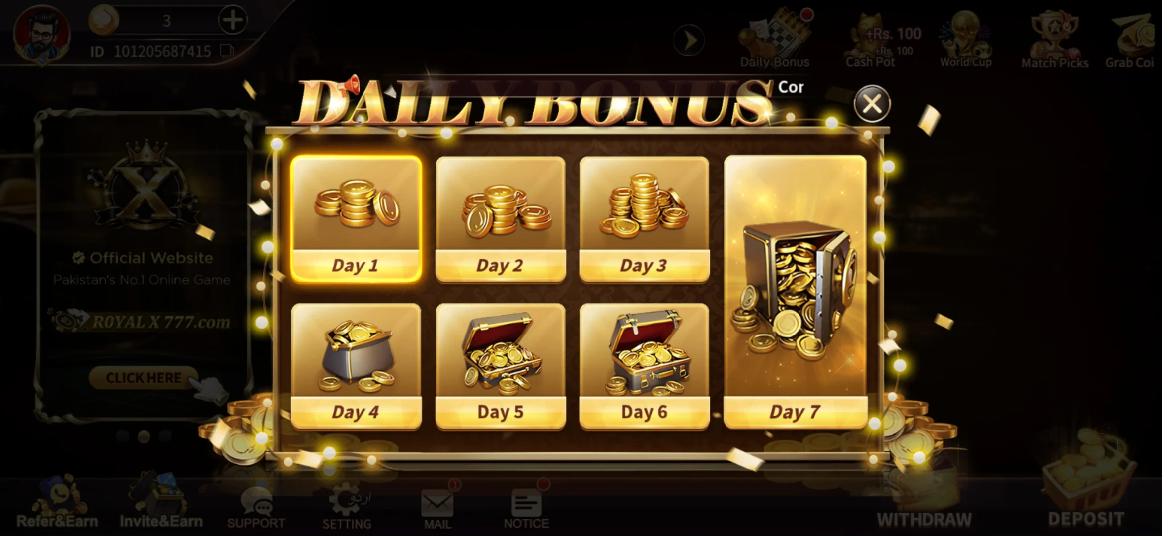 Royal x Casino Daly Bonus