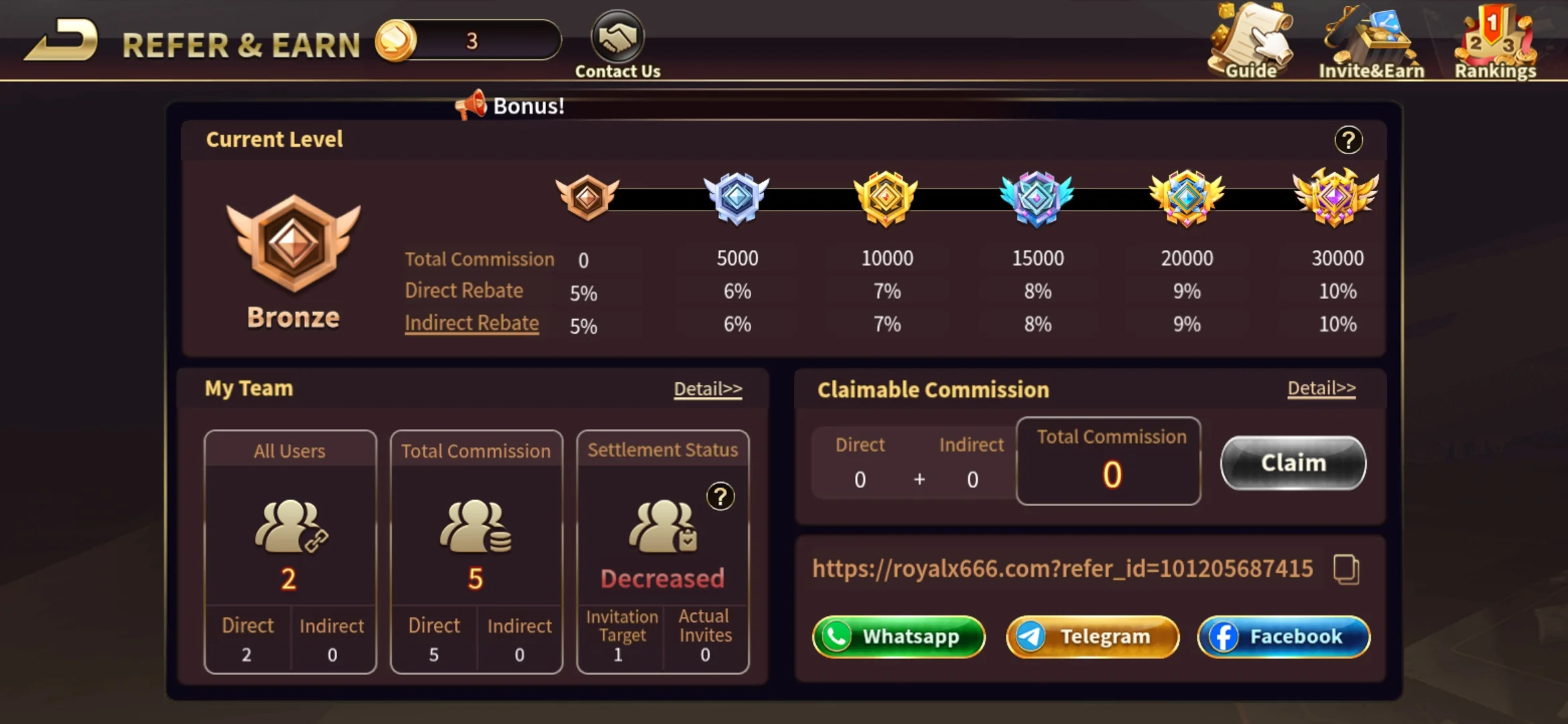 Royal x Casino Refer and earn